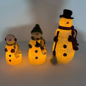 3 Christmas flameless LED candles snowman from Pier 1